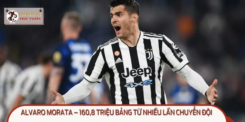 Alvaro Morata có tổng giá trị chuyển nhượng lên đến 160 triệu bảng